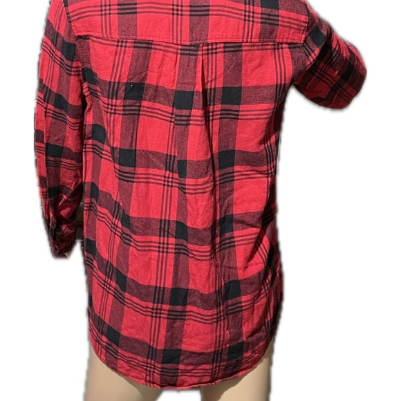 Express Red Plaid Flannel Shirt - Picture 2 of 7